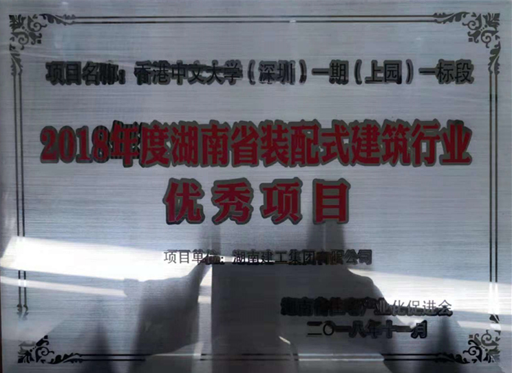 湖南省裝配式建筑行業優秀項目獎（2018年）